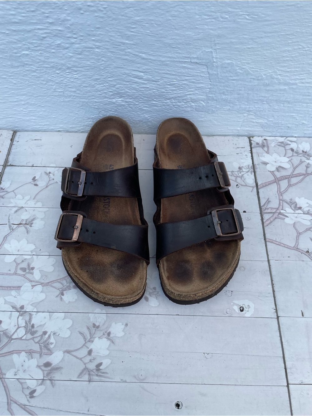 Birkenstock Men's Double-Strap Black Leather Slide Sandals - Picture 3 of 10
